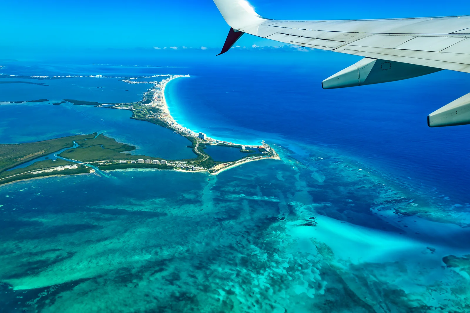 aerial view of cancun riviera maya